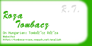 roza tombacz business card